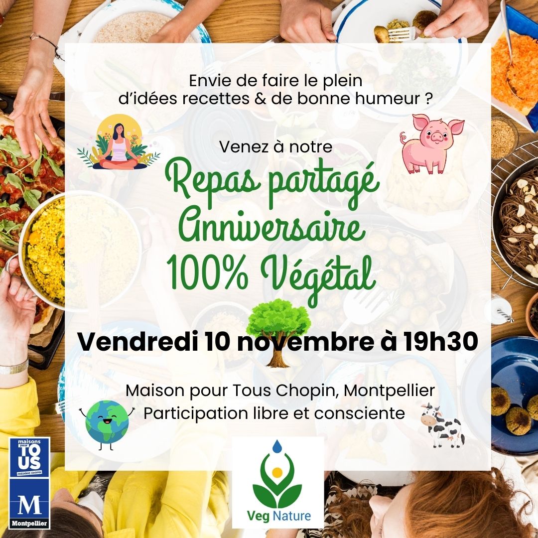Repas partagé Végétal à Montpellier