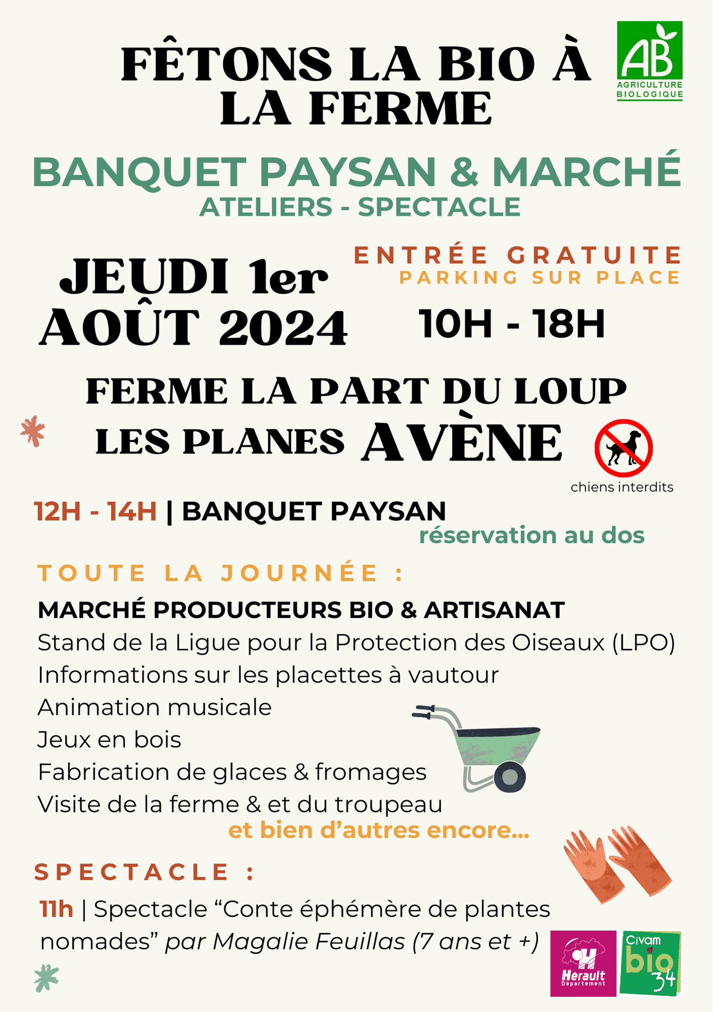 affiche Fêtons la bio à la ferme