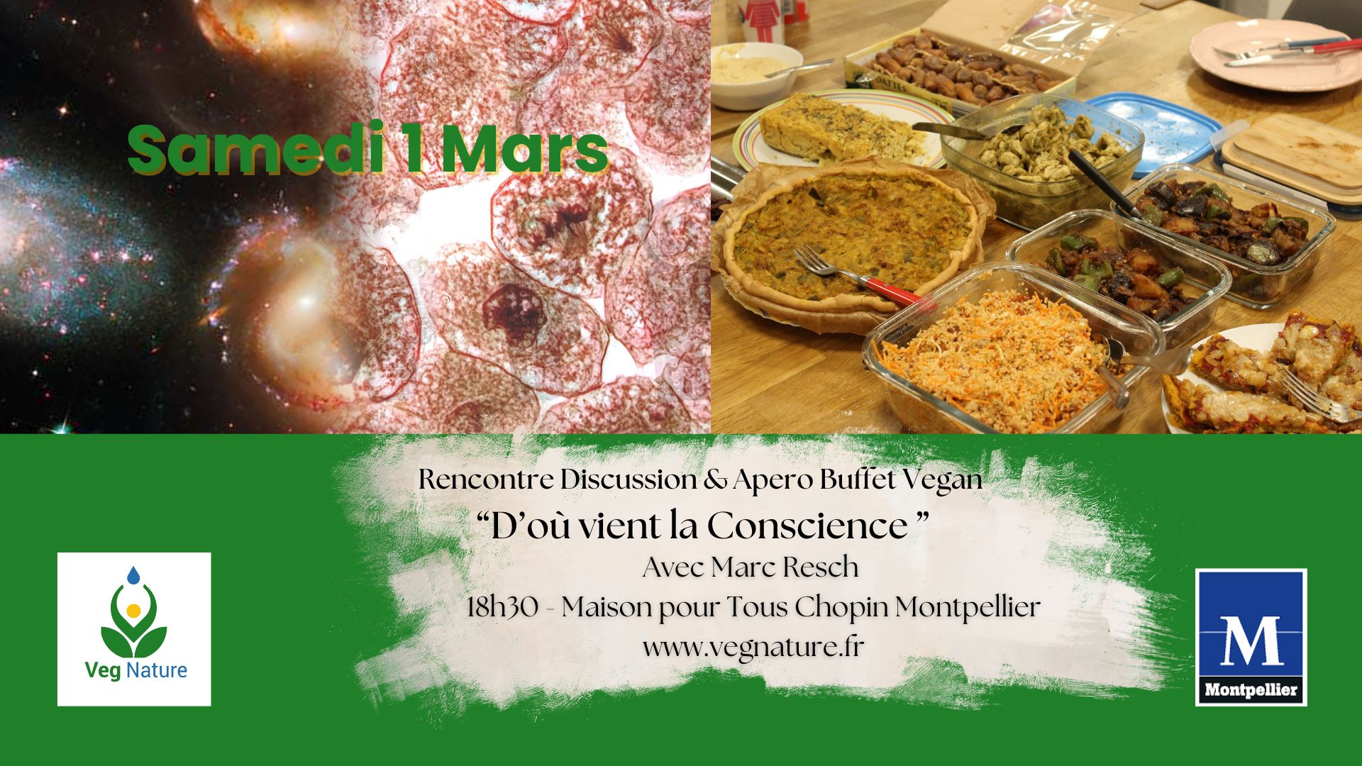 Discussion & Apero Buffet Vegan « D'où vient la conscience »